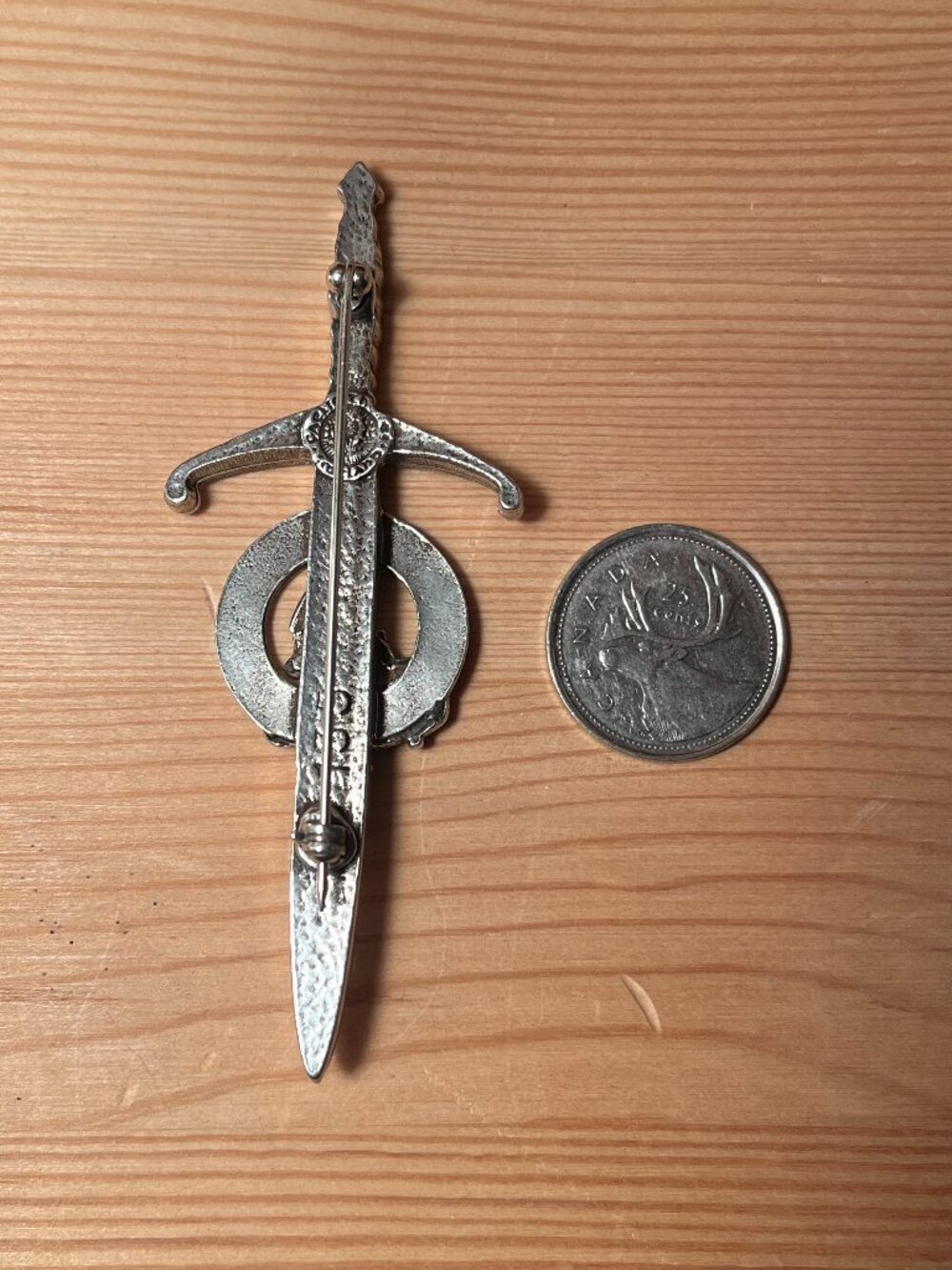 Scottish Stewart Clan Crest Sword Kilt Pin – Pewter– Classic Highland Design - Picture 3 of 4
